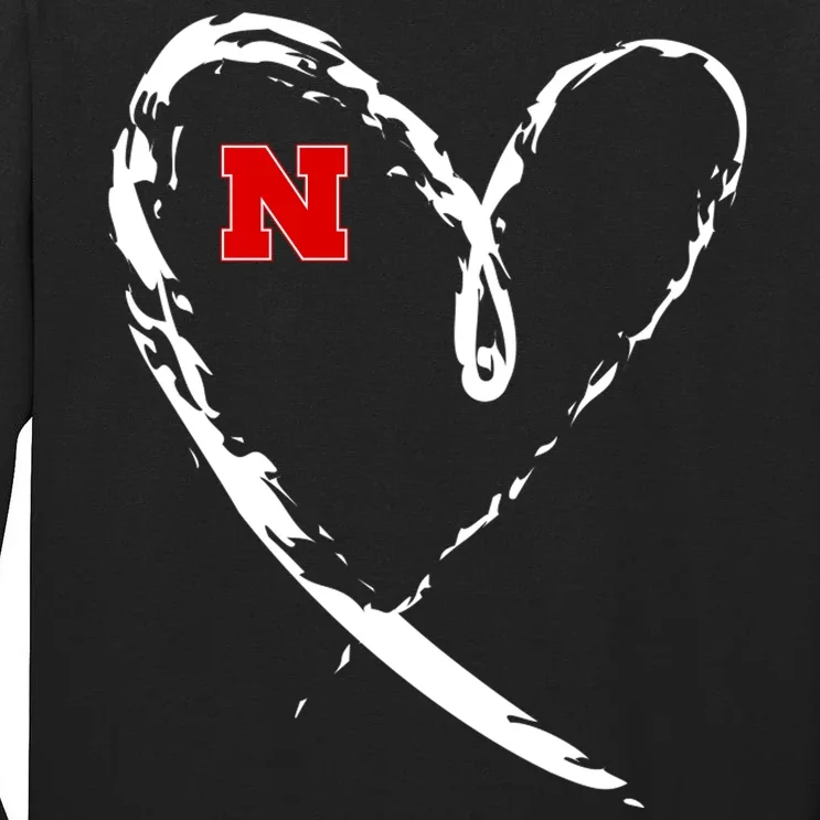 I Heart Love Nebraska Football Tall Long Sleeve T-Shirt