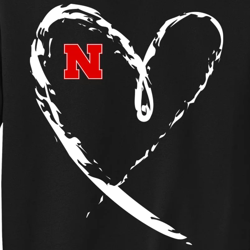 I Heart Love Nebraska Football Tall Sweatshirt