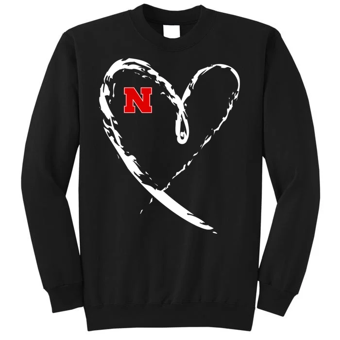 I Heart Love Nebraska Football Tall Sweatshirt