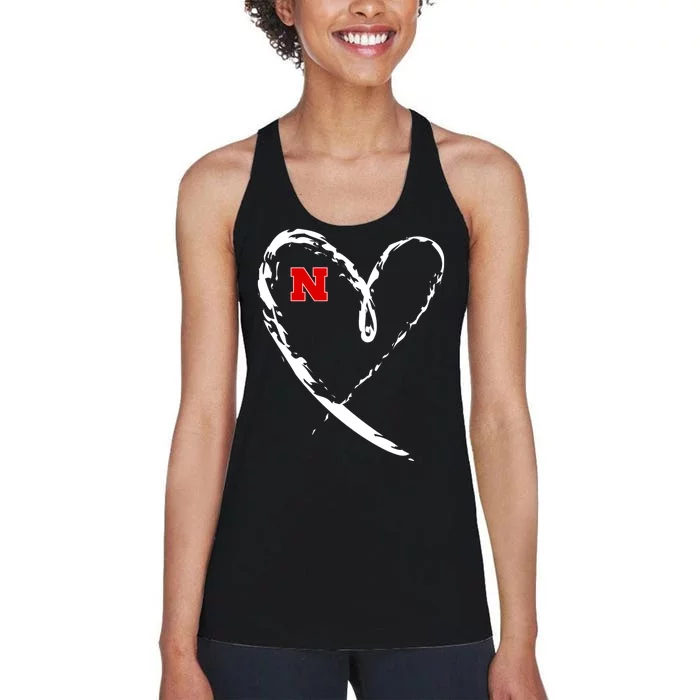 I Heart Love Nebraska Football Women's Racerback Tank