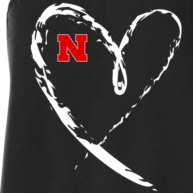 I Heart Love Nebraska Football Women's Racerback Tank