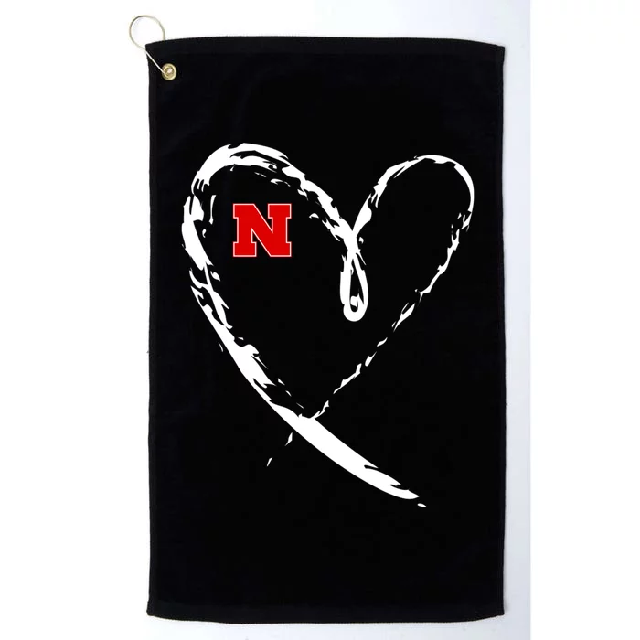 I Heart Love Nebraska Football Platinum Collection Golf Towel