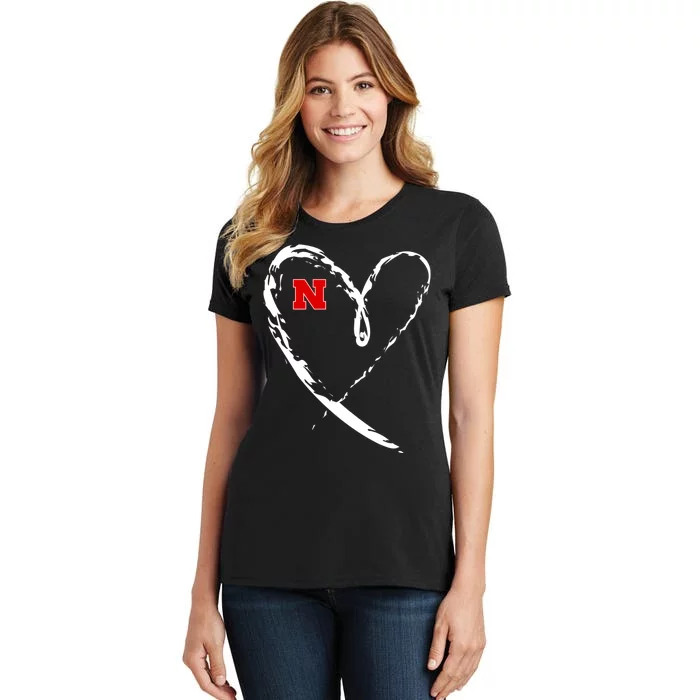 I Heart Love Nebraska Football Women's T-Shirt