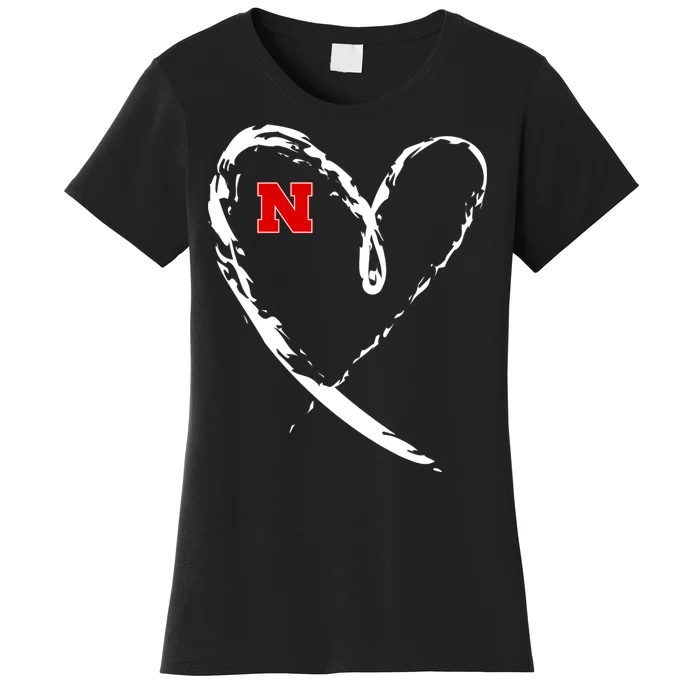 I Heart Love Nebraska Football Women's T-Shirt