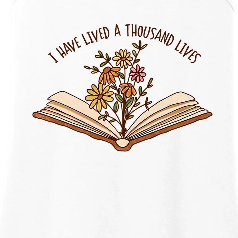 I Have Lived A Thousand Lives Bookworm Reading Book Ladies Essential Tank