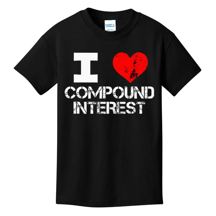 I Heart Love Compound Interest Financial Literacy Campaign Kids T-Shirt