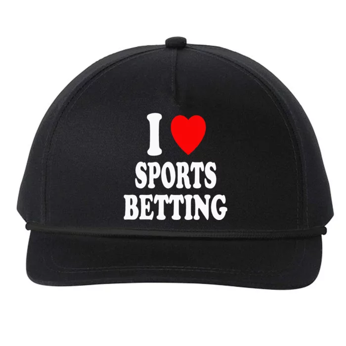 I Heart (Love) Sports Betting Wagering Predicting Gambling Snapback Five-Panel Rope Hat