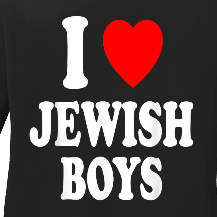 I Heart (Love) Jewish Boy_S Hebrew Israel Attraction Ladies Long Sleeve Shirt