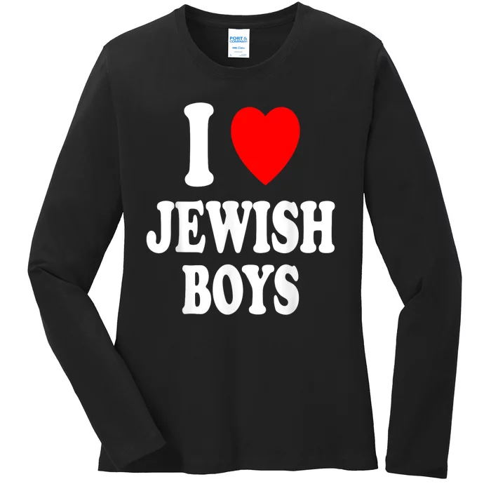 I Heart (Love) Jewish Boy_S Hebrew Israel Attraction Ladies Long Sleeve Shirt