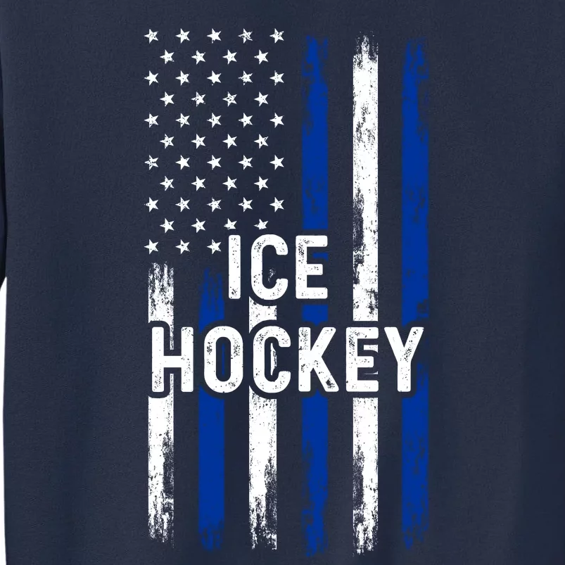 Ice Hockey Lover Us Flag Retro Ice Hockey American Ice Hockey Lover Sweatshirt