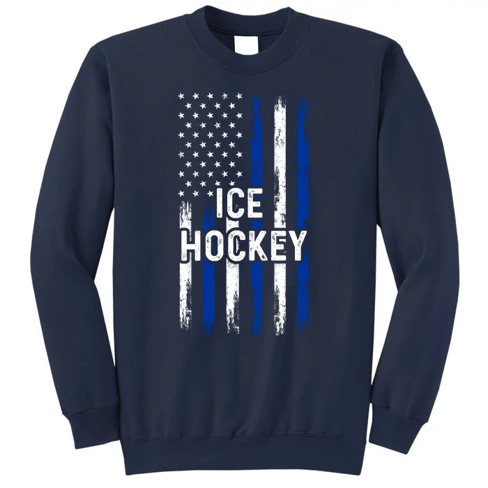 Ice Hockey Lover Us Flag Retro Ice Hockey American Ice Hockey Lover Sweatshirt