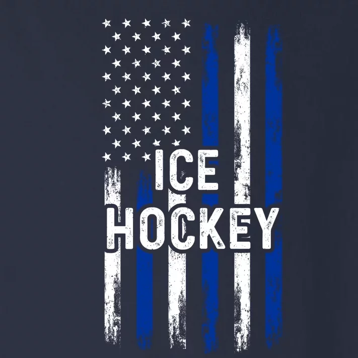 Ice Hockey Lover Us Flag Retro Ice Hockey American Ice Hockey Lover Toddler Long Sleeve Shirt