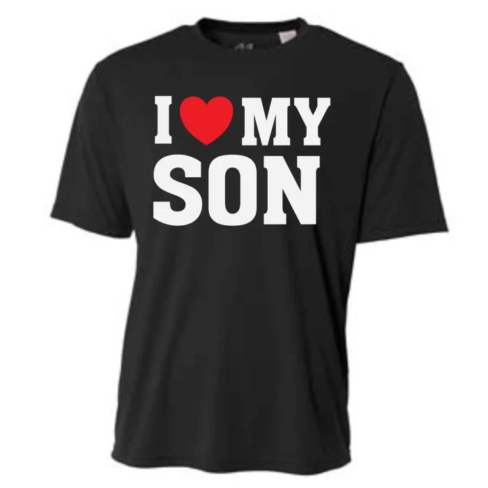 I Heart Love My Son Gift Proud Parent Mom Mother Dad Cute Gift Cooling Performance Crew T-Shirt