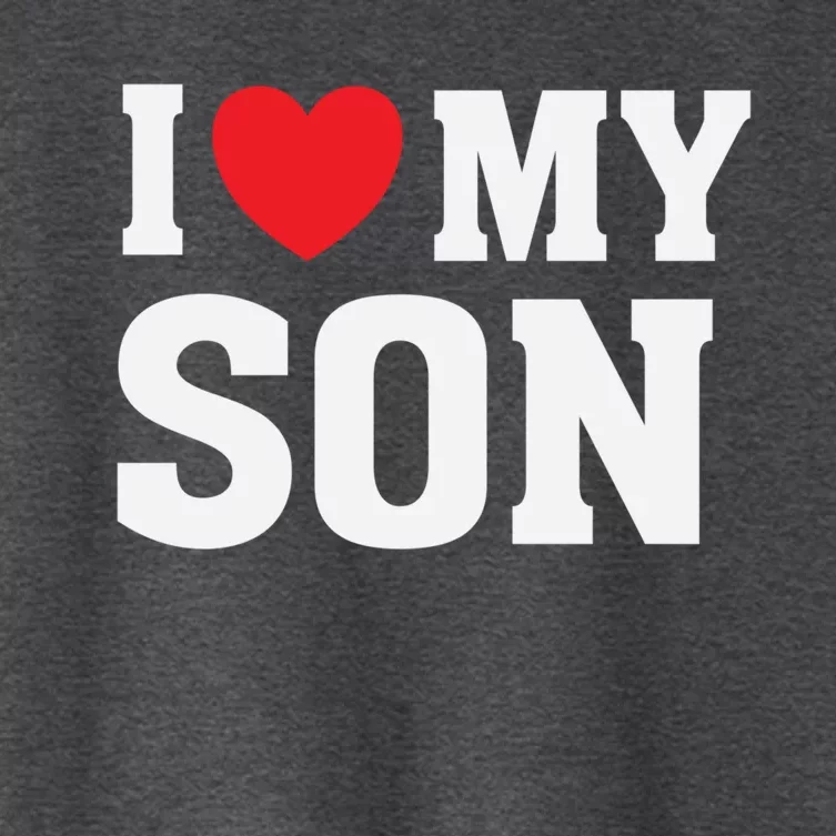 I Heart Love My Son Gift Proud Parent Mom Mother Dad Cute Gift Women's Crop Top Tee