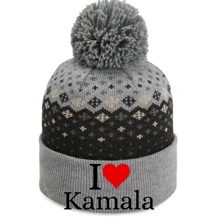 I Heart Love Kamala Harris The Baniff Cuffed Pom Beanie