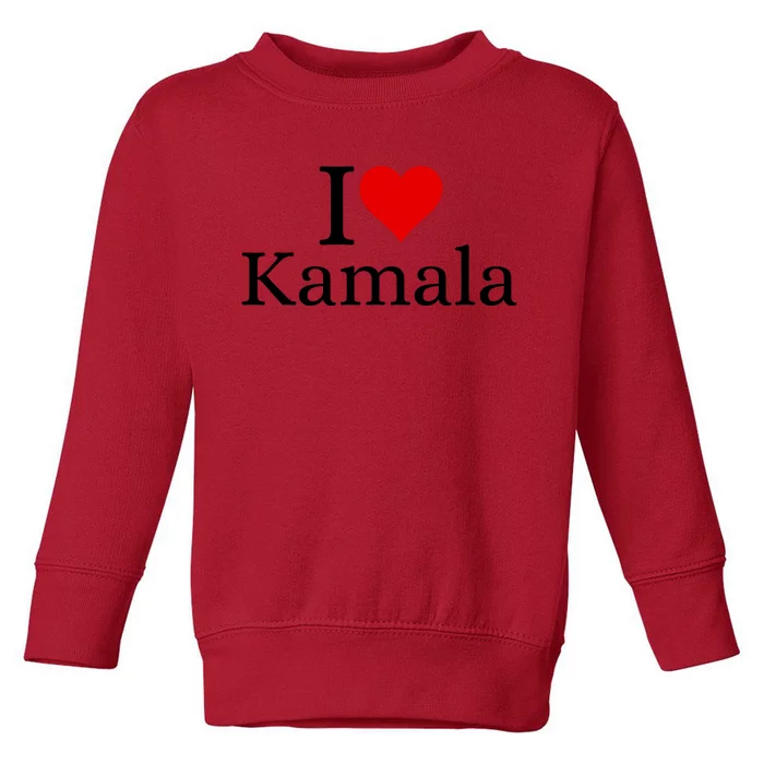 I Heart Love Kamala Harris Toddler Sweatshirt