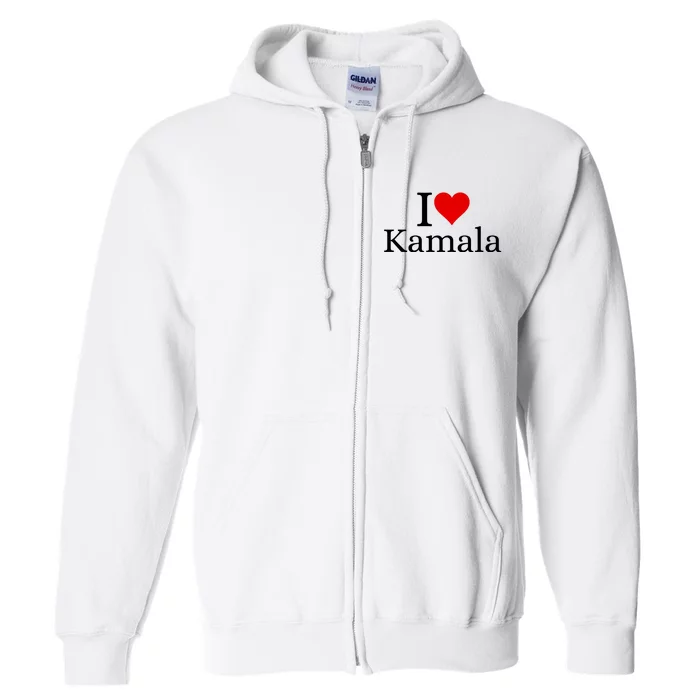 I Heart Love Kamala Harris Full Zip Hoodie