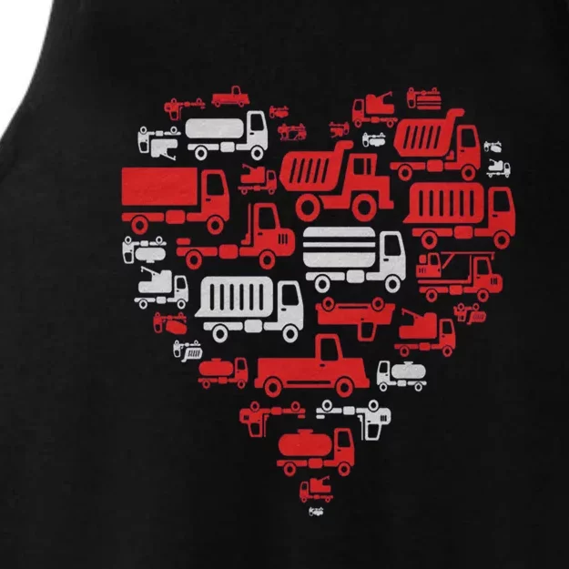 I Heart Love Garbage Trucks Valentines Day Heart Cool Gift Ladies Tri-Blend Wicking Tank