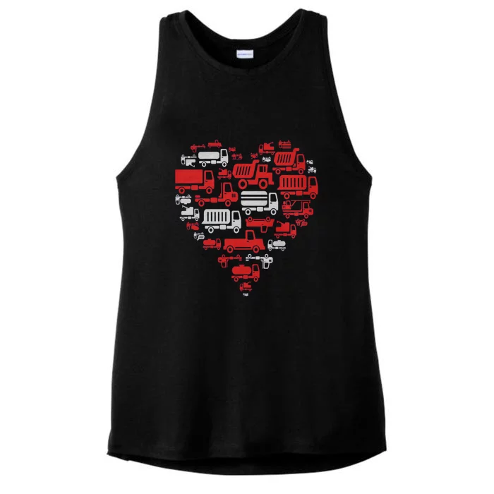 I Heart Love Garbage Trucks Valentines Day Heart Cool Gift Ladies Tri-Blend Wicking Tank