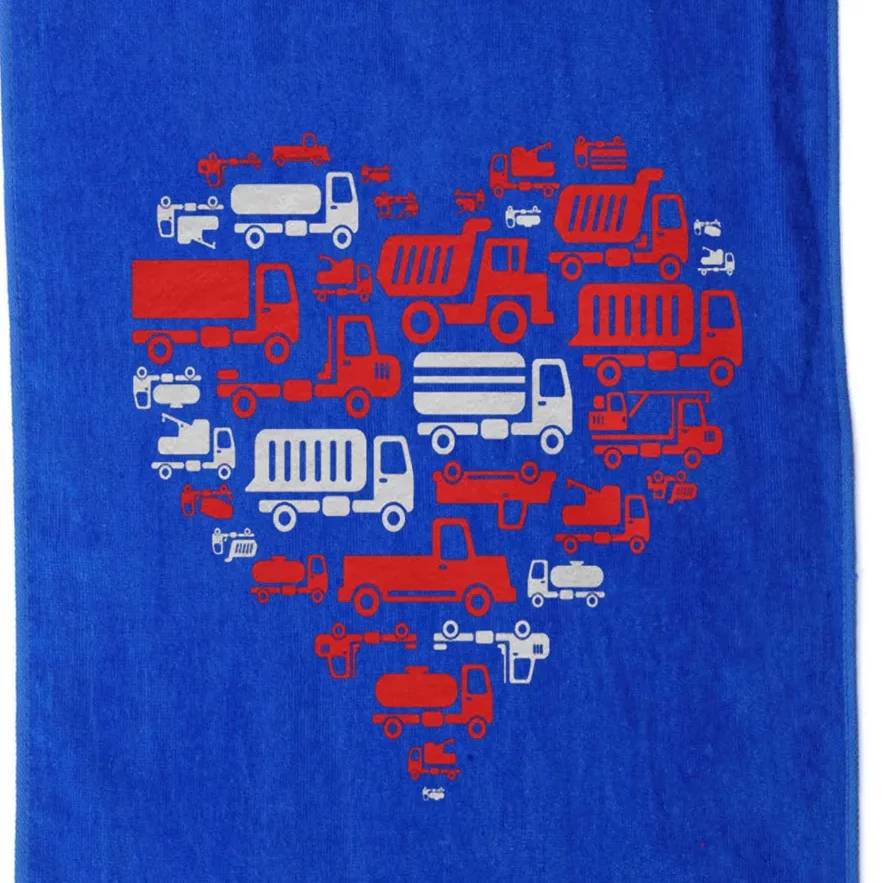 I Heart Love Garbage Trucks Valentines Day Heart Cool Gift Platinum Collection Golf Towel