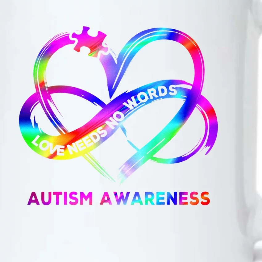 Infinity Heart Love Autism Awareness Needs No Words Black Color Changing Mug