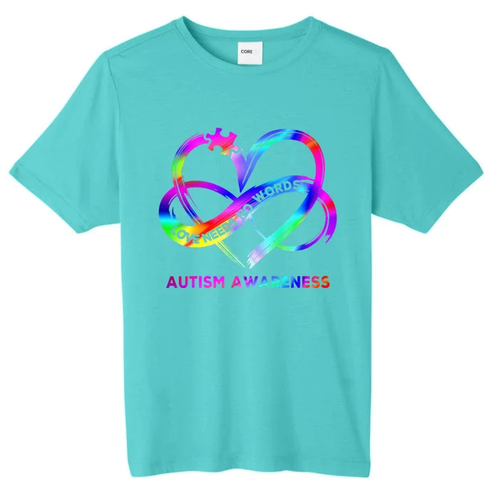 Infinity Heart Love Autism Awareness Needs No Words ChromaSoft Performance T-Shirt