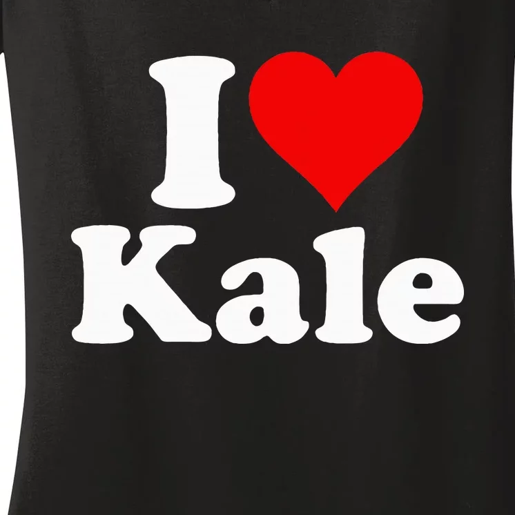 I Heart Love Kale Women's V-Neck T-Shirt