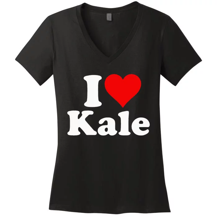 I Heart Love Kale Women's V-Neck T-Shirt