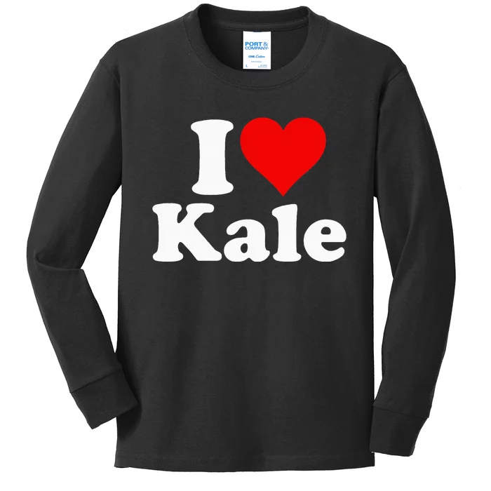 I Heart Love Kale Kids Long Sleeve Shirt