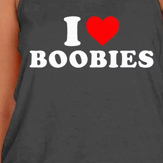 I Heart Love Boobies Women's Knotted Racerback Tank