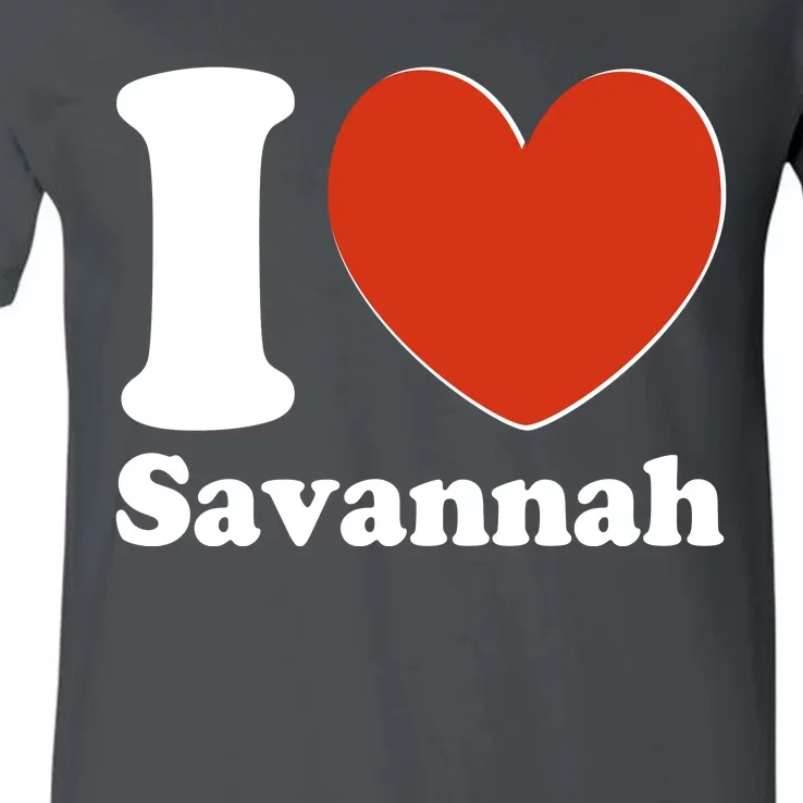 I Heart Love Savannah V-Neck T-Shirt