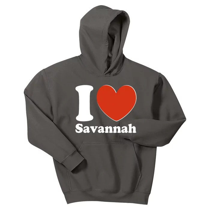 I Heart Love Savannah Kids Hoodie