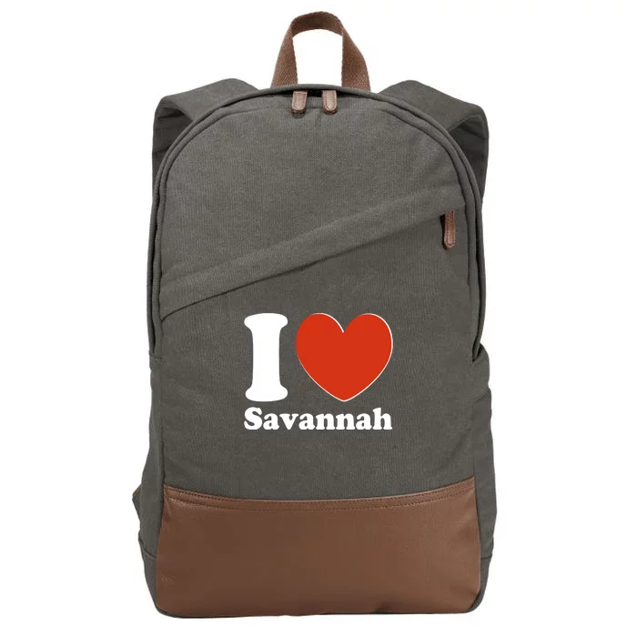 I Heart Love Savannah Cotton Canvas Backpack