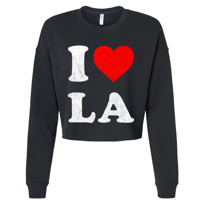 I Heart La Souvenir Cropped Pullover Crew