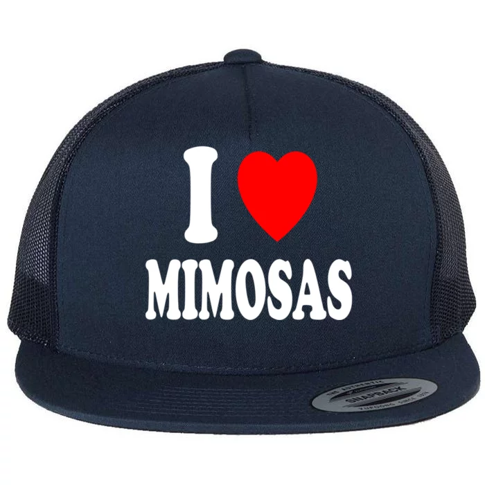 I Heart (Love) Mimosas Breakfast Brunch Day Ing Gift Flat Bill Trucker Hat