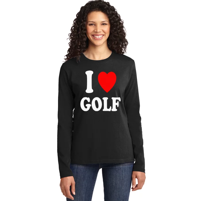 I Heart (Love) Golf Professional Amateur Putting Mini Ladies Long Sleeve Shirt