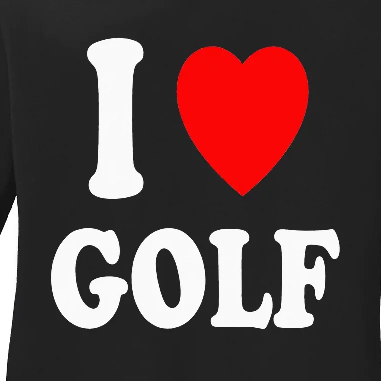 I Heart (Love) Golf Professional Amateur Putting Mini Ladies Long Sleeve Shirt