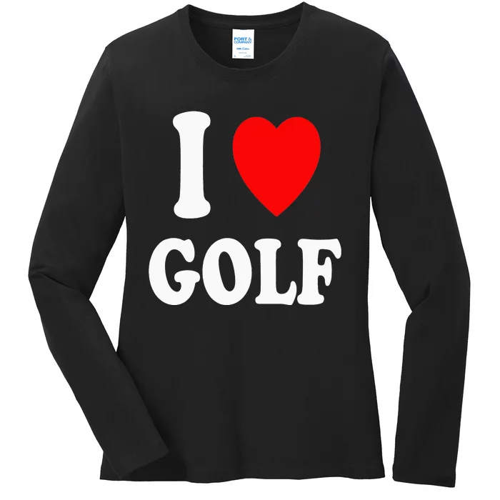 I Heart (Love) Golf Professional Amateur Putting Mini Ladies Long Sleeve Shirt