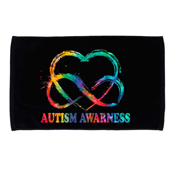 Infinity Heart Love Autism Awareness Needs No Words Tie Dye Funny Gift Microfiber Hand Towel