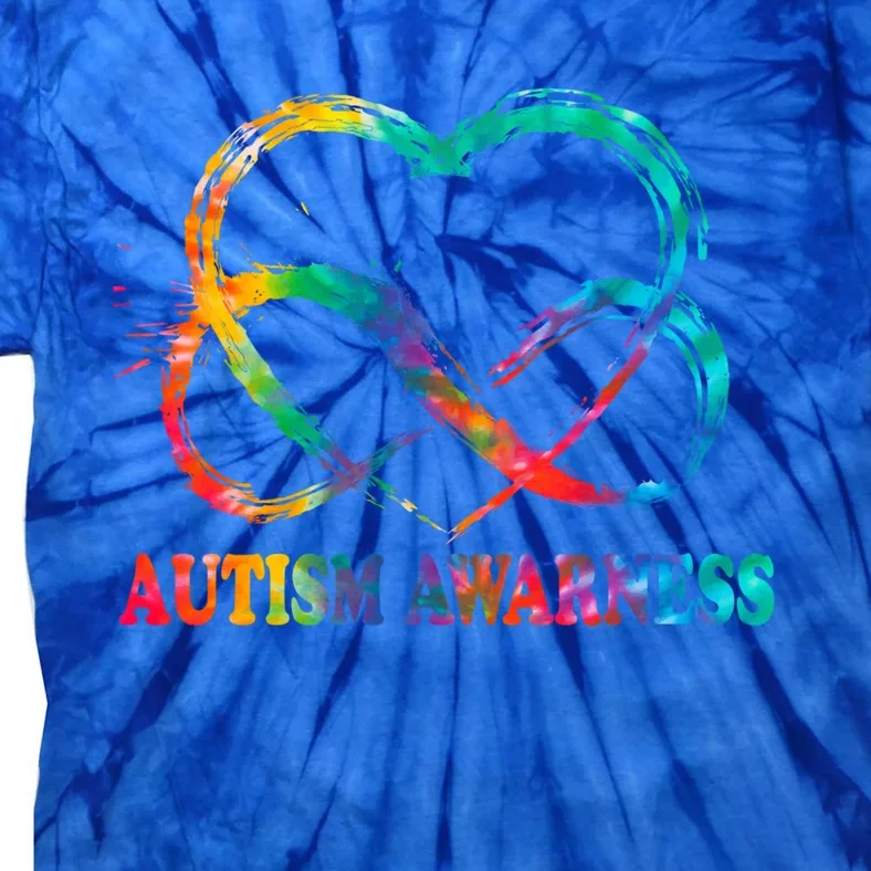 Infinity Heart Love Autism Awareness Needs No Words Tie Dye Funny Gift Tie-Dye T-Shirt