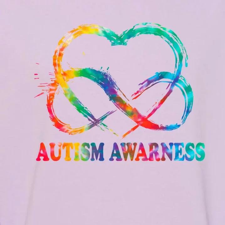 Infinity Heart Love Autism Awareness Needs No Words Tie Dye Funny Gift Garment-Dyed Sweatshirt