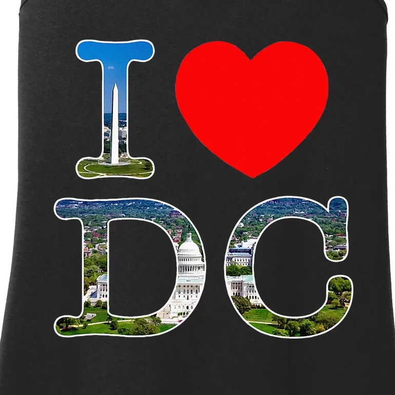 I Heart Love Washington WA DC Classic Font Ladies Essential Tank