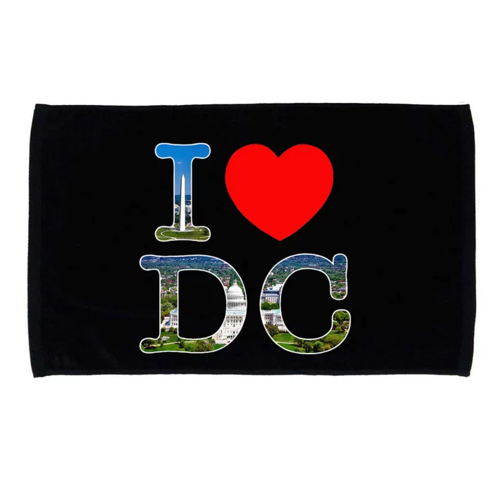 I Heart Love Washington WA DC Classic Font Microfiber Hand Towel