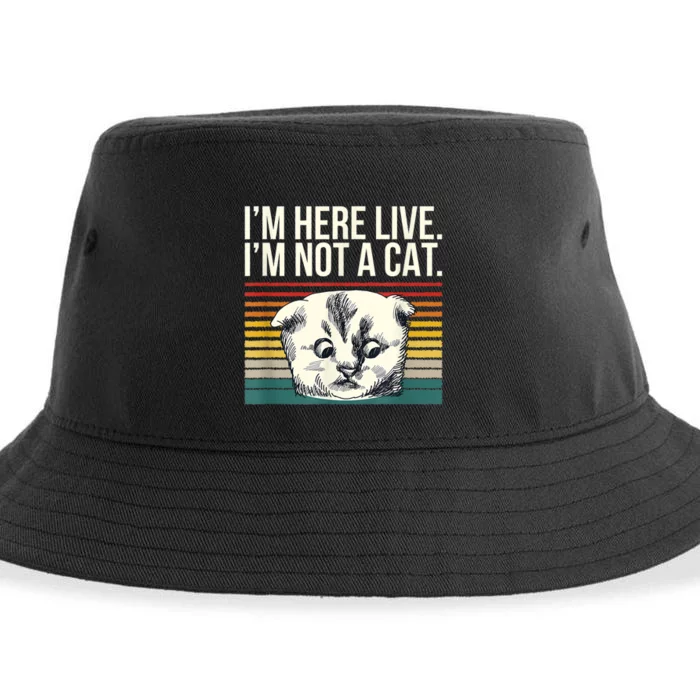 IM Here Live IM Not A Cat Sustainable Bucket Hat