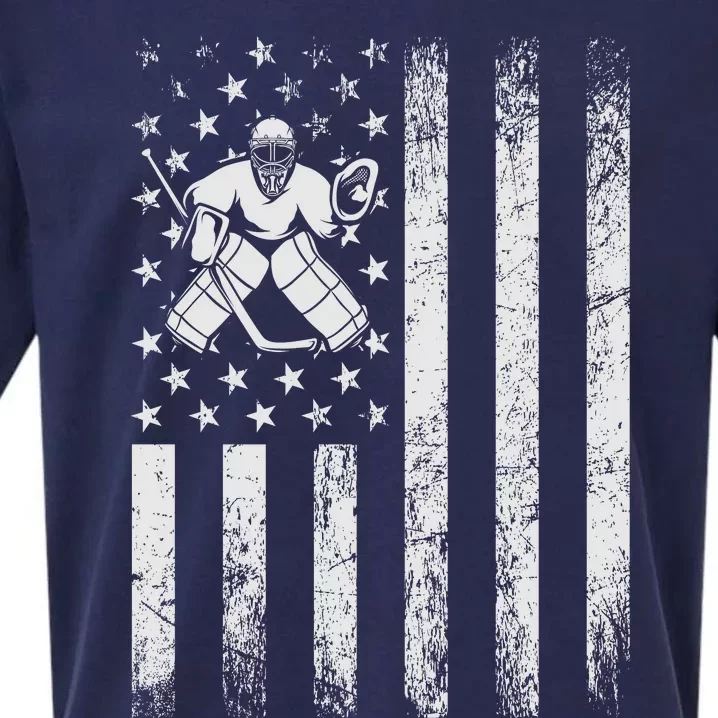 Ice Hockey Lover Us Flag Retro Ice Hockey American Ice Hockey Lover Sueded Cloud Jersey T-Shirt