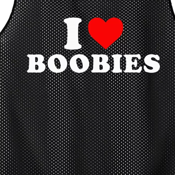 I Heart Love Boobies Mesh Reversible Basketball Jersey Tank