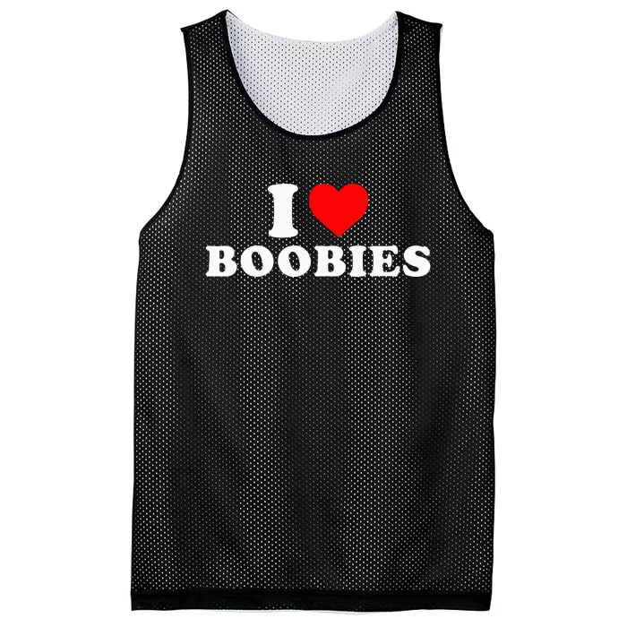 I Heart Love Boobies Mesh Reversible Basketball Jersey Tank