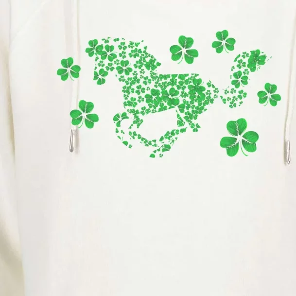 Irish Horse Lover Horseback Riding Equestrian Rider Shamrock Great Gift Womens Funnel Neck Pullover Hood