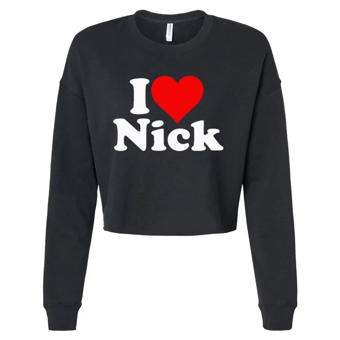 I Heart Love Nick Nicholas Cropped Pullover Crew