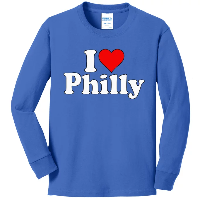 I Heart Love Philadelphia Pennsylvania Kids Long Sleeve Shirt